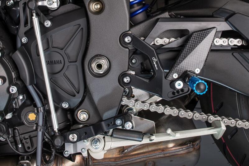 Pedane Regolabili Con Poggia Piedi Fissi per Yamaha Naturale